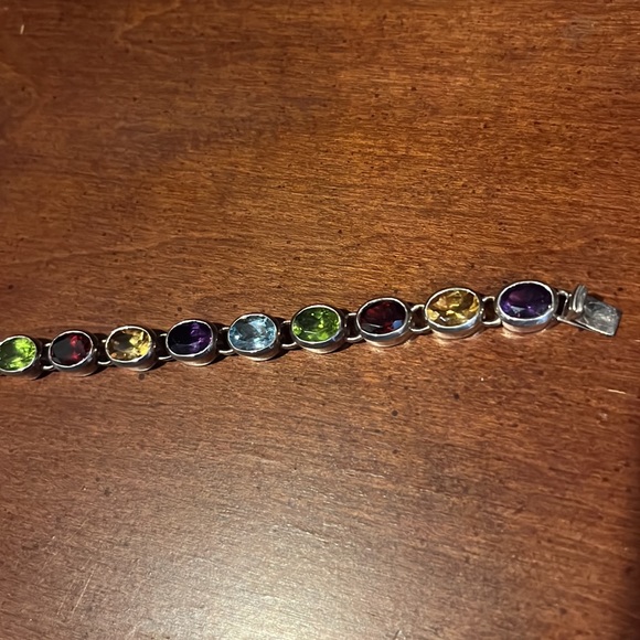 QVC Sterling Silver 18 cttw Bezel Set Multi Gemstone Bracelet - Picture 10 of 10